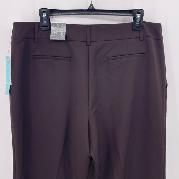 Covington Sz 14 Short Brown Classic Trouser Dress Pants Wide Leg Flat Front NWT - Picture 4 of 9
